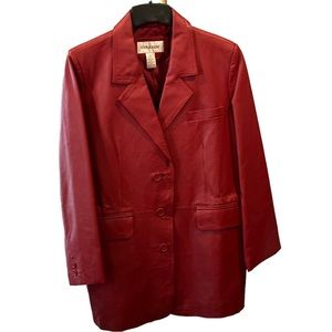 Veranesi Red Leather Blazer Plus Size (18W)